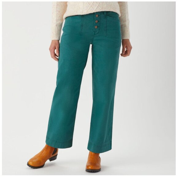 Duluth Trading Square Button-Fly Pants in Deep Seaglass Turqoise size 14 - Picture 1 of 7
